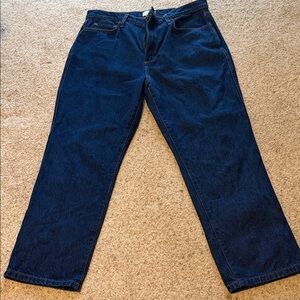 Favorite Daughter Navy Straight Leg Jeans
